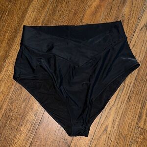 Aerie American eagle high waisted crossover Black Swim Bottoms large